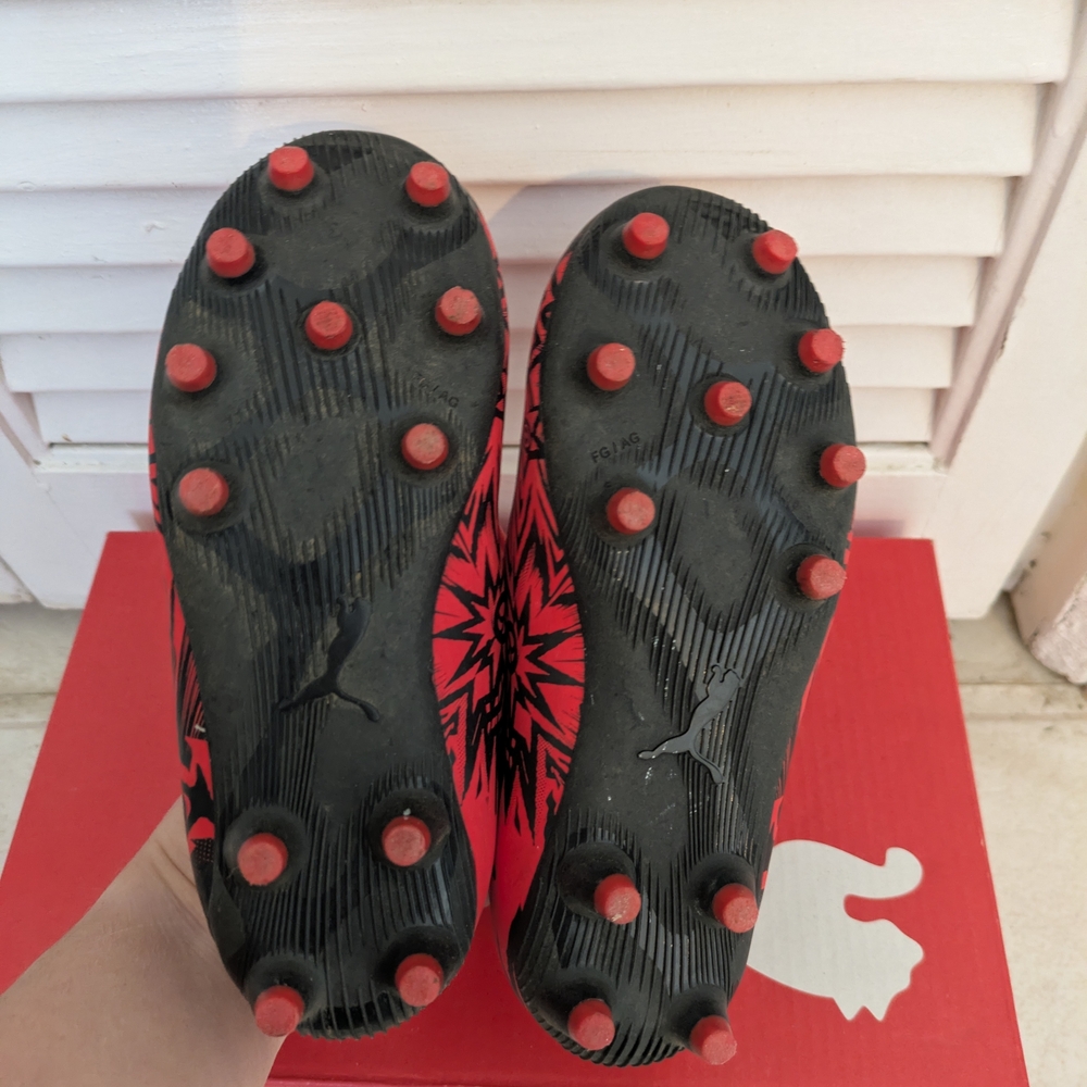 Puma Kids Red Graphic Soccer Cleats Boys Size 10 - Picture 5 of 5